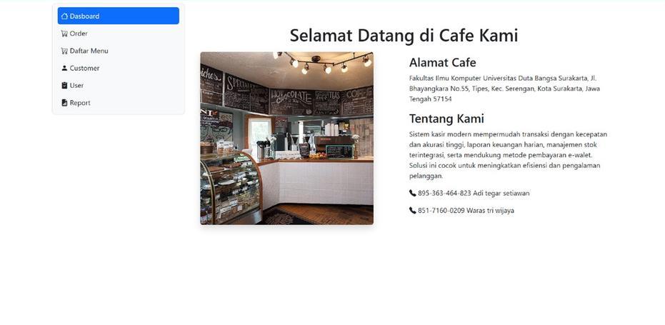 Tampilan website SmartCafe